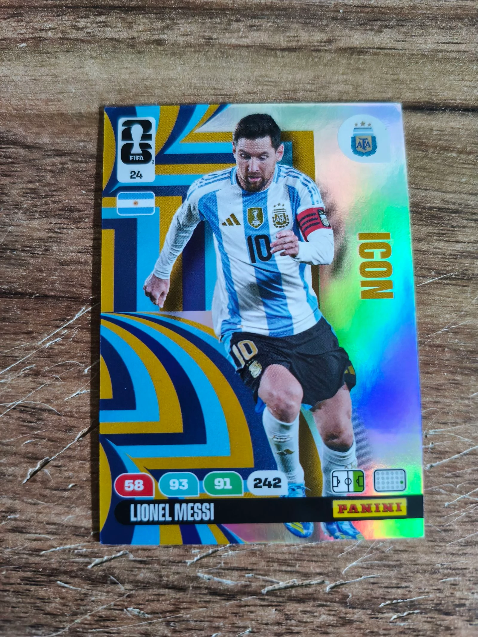 Carte de foot panini CDM messi icon 